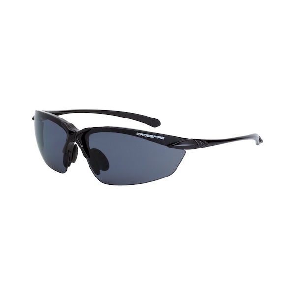 Crossfire Polarized Safety Glasses, Wraparound Smoke POL Polycarbonate