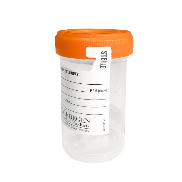 Medegen Medical Products Tmprtr Strp Specmnt Cntnr, 90mI, Org, PK400 4941 - main