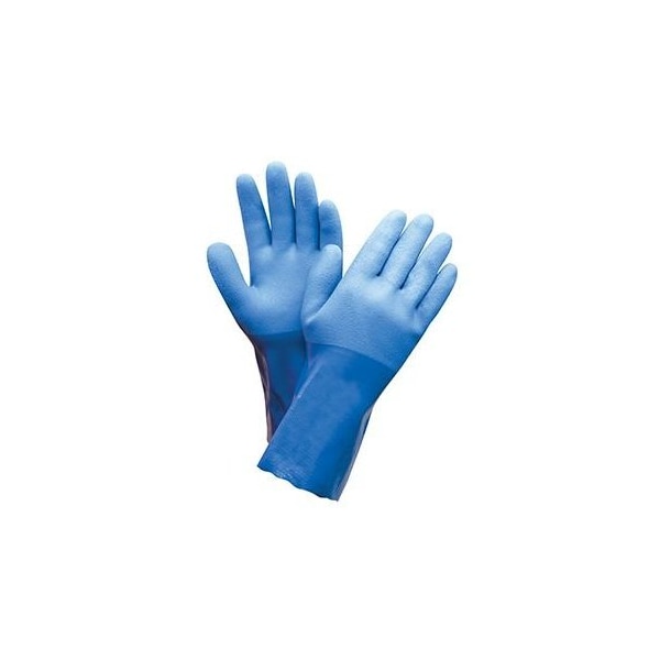 North Chemical Resistant Gloves, PVC, 12 in L, 35 mil, Blue, XL, 1 PR 660-XL - main