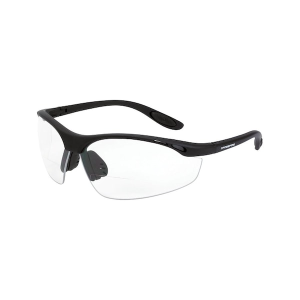 Crossfire Bifocal Safety Glasses, Matte Black 2.0 Diopter, Clear Lens 12420 - main