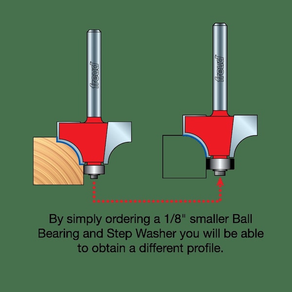 Freud 26-100 1/4 Inch Diameter Single Flute Panel Pilot Router Bit With 1/4 Inch Shank