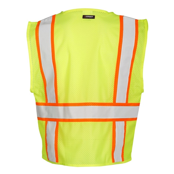 Kishigo All Mesh Contrast Vest, Class 2, Lime, 3XL 1195-3XL