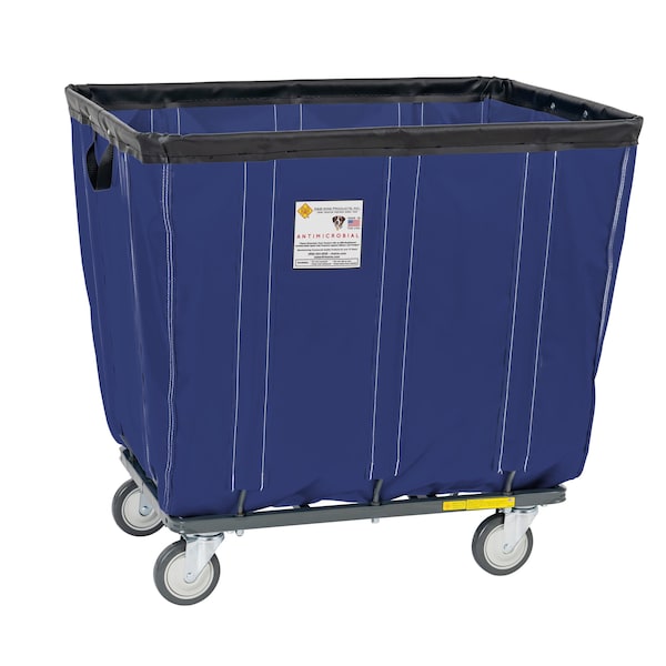 R&B Wire Products Antimicrobial Vinyl Basket Truck with Steel Base, 16 Bushel, Navy 416SOC/ANTI/NVY - main