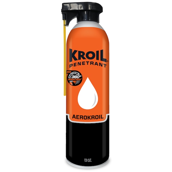 Kroil Penetrating Lubricant, 13 oz, Aerosol Spray Can, Petroleum Distillates Base, 270 Degrees F Max Op Temp, Not Rated, Red KS132ST - main