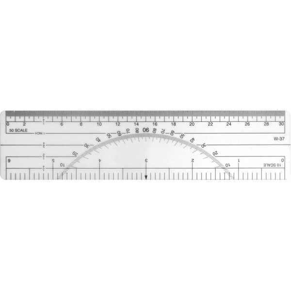 Westcott Protractors, 6" Protractor Ruler 10ths/50ths W37 Zoro