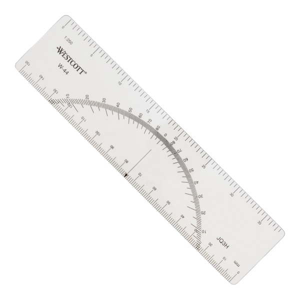 Westcott Protractors, 6" Protractor Ruler W44 Zoro