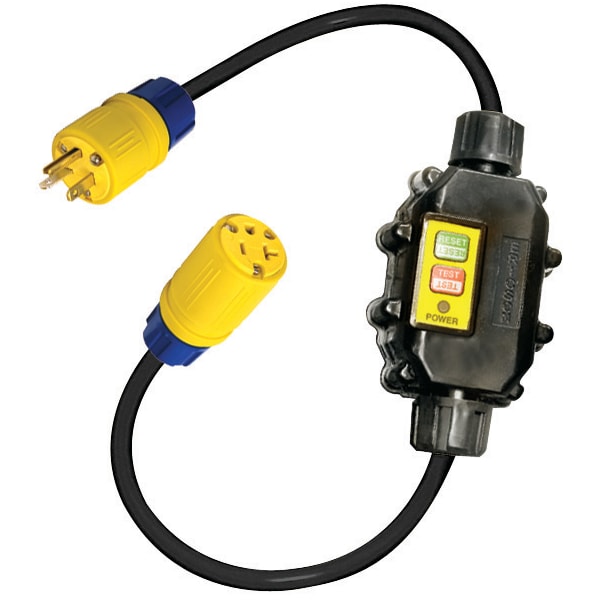 Ericson Inline GFCI GFCI Extension Cord, 12 AWG, 12/3, 1 Outlets, 5-15C, Black, 5-15P, 2 ft XG2-12-2G-15 - main