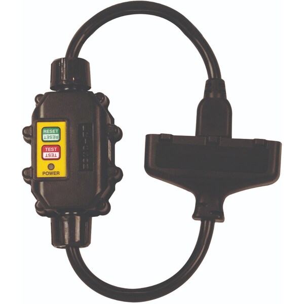 Ericson Inline GFCI GFCI Extension Cord, 12 AWG, 12/3, 1 Outlets, 5-15C, Black, 5-15P, 2 ft XG2-12-2G-MR-15 - main