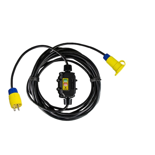 Ericson Inline GFCI GFCI Extension Cord, 12 AWG, 12/3, 1 Outlets, 5-20C, Black, 5-20P, 10 ft XG2-12-10W - main