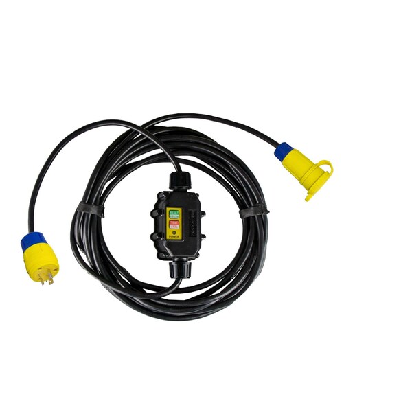 Ericson Inline GFCI GFCI Extension Cord, 12 AWG, 12/3, 1 Outlets, L5-20C, Black, L5-20P, 10 ft XG2-12-10W-LKG - main