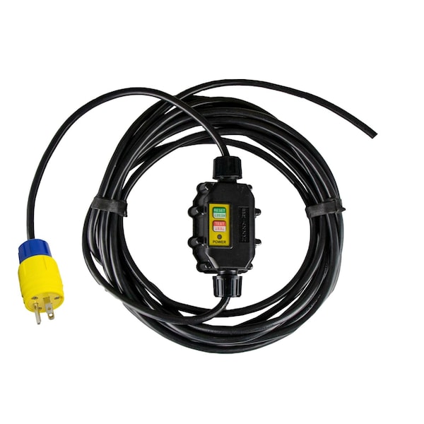 Ericson SJTW; Inline GFCI GFCI Extension Cord, 12 AWG, 12/3, 0 Outlets, None, Black, 5-15P, 25 ft XG2R-12-25BS-15 - main