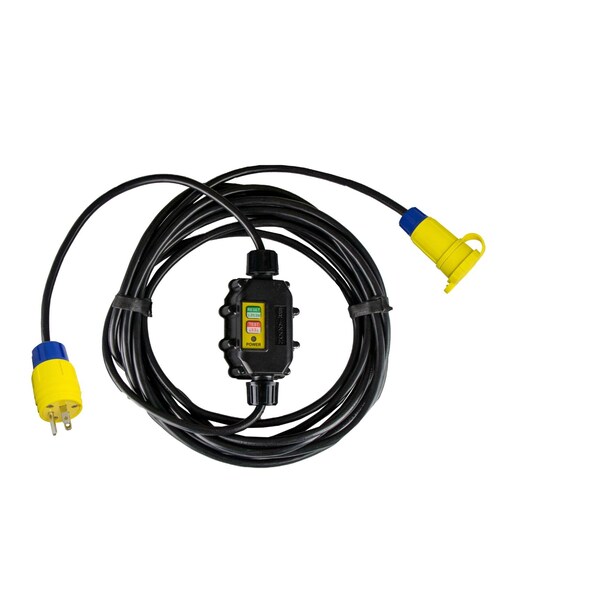 Ericson Inline GFCI GFCI Extension Cord, 12 AWG, 12/3, 1 Outlets, 5-15C, Black, 5-15P, 50 ft XG2-12-50W-MR-15 - main