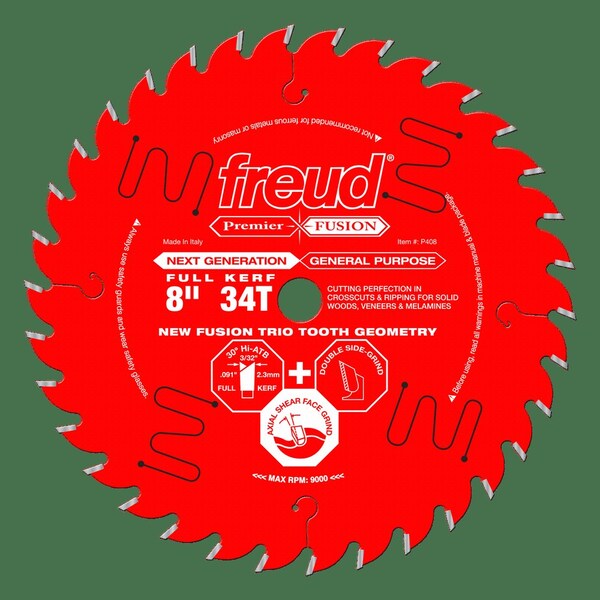 Freud Bit, 8" 34T Premier Fusion General Purpo P408 - main