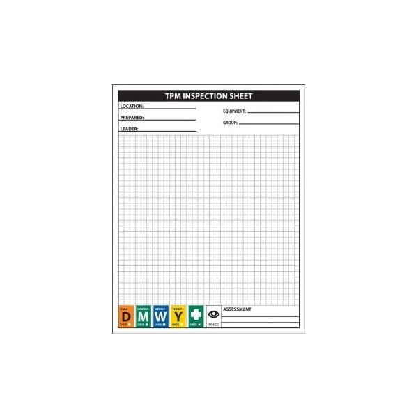Accuform TPM INSPECTION SHEET PAD 11 in X 8 12 in CBS510 CBS510 | Zoro