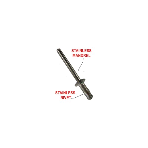 Stanley Engineered Fastening Blind Rivet, Low Profile Head, 0.125 in ...