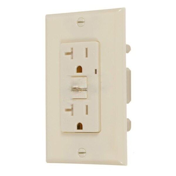 Rectangular Receptacle American Imaginations 20 AMP Rectangle Ivory Electrical GFCI Receptacle ...