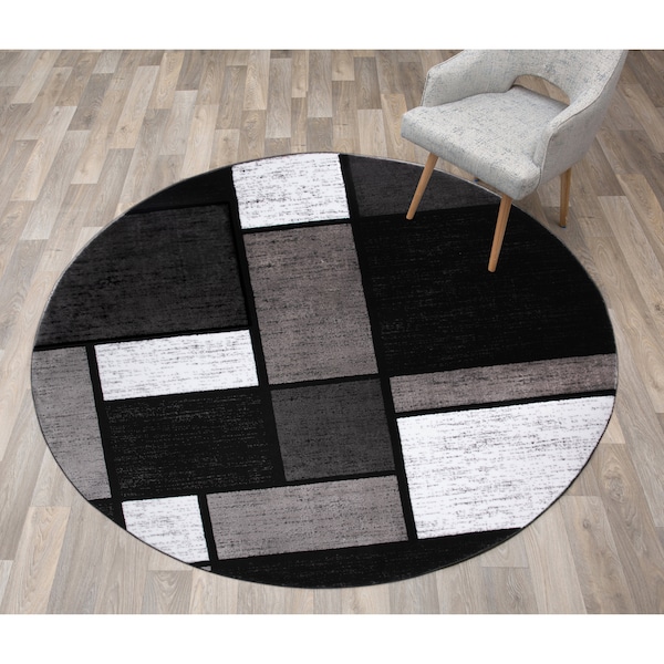 World Rug Gallery Contemporary Modern Boxes Design Soft Area Rug 6'6 ...