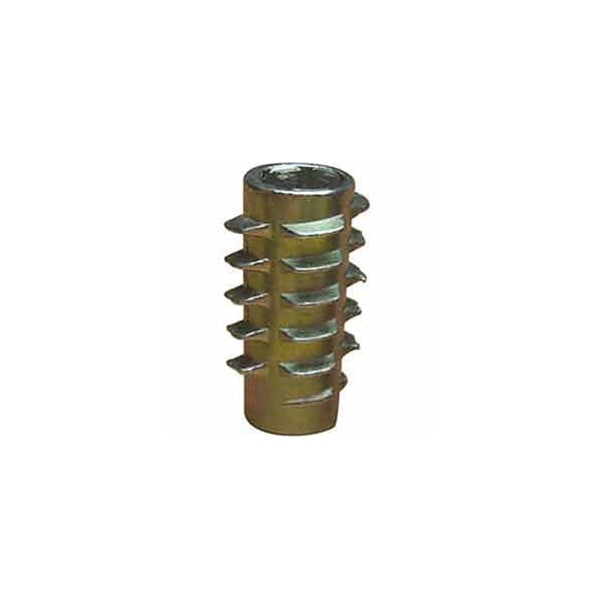 E-Z Lok Threaded Insert – Zinc Hex-Flanged, 5/16-18 Internal Threads, 0.512" Length – 50-Pack For Soft Wood
