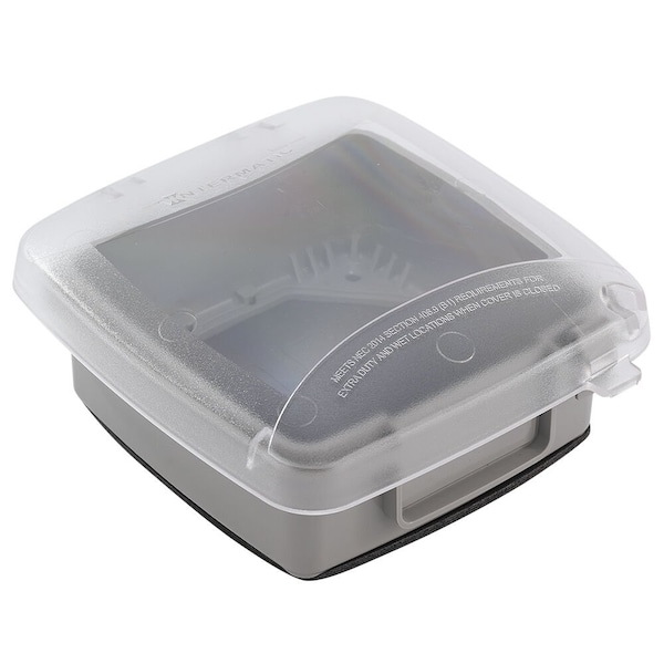 Intermatic Electrical Box Cover, 2 Gangs, UV Stabilized Polycarbonate ...
