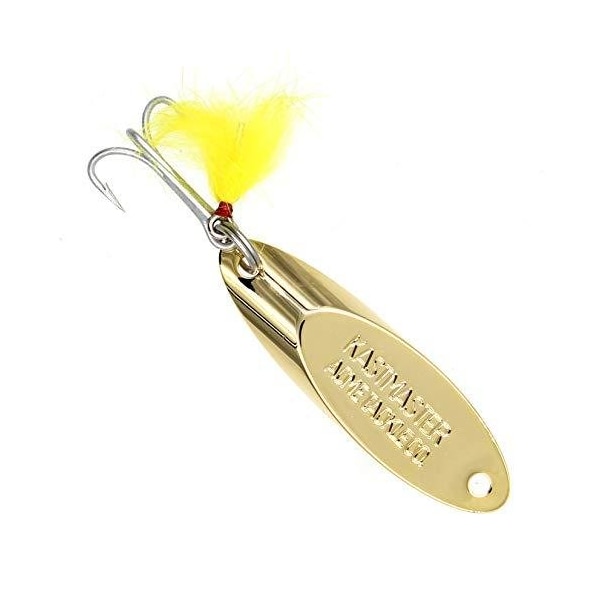 Acme Kastmaster Spoon, 2 12, 34 Oz, Gold With White Bucktail