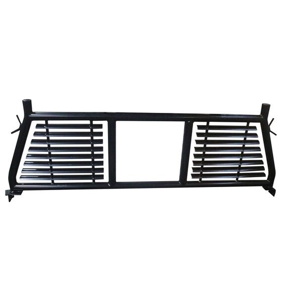 Trailfx H0003B; Truck Cab Protector / Headache Rack; Round Tube Louver ...