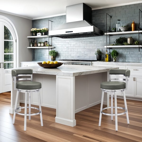 Armen Living Madrid Swivel Counter Stool - Thumbnail 2