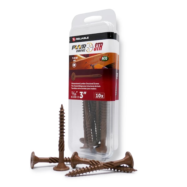 Pwr Drive 5/16-inch x 3-inch STR Torx Star Drive Deck Framing Screws, 10PK FTC17BR5163MR - main