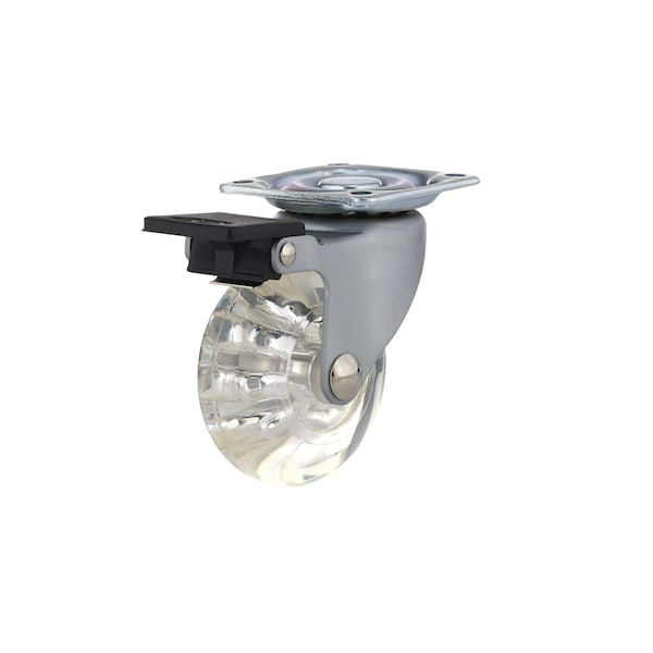 Richelieu Contemporary Furniture Caster, Swivel with Brake, with Plate, Clear 35010050201 - main