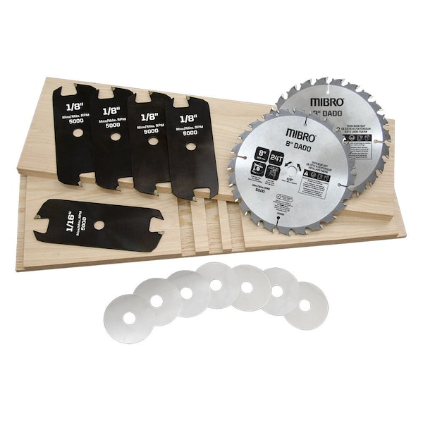Mibro 14-Piece 8 in. Carbide Stacking Dado Blade Set 416381