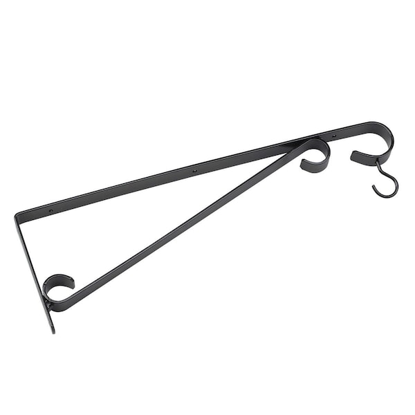 Onward 15 in Outdoor Ornamental Sign Hanger and Shelf Support Bracket with Swivel Hooks, Black 4935FB15R - main