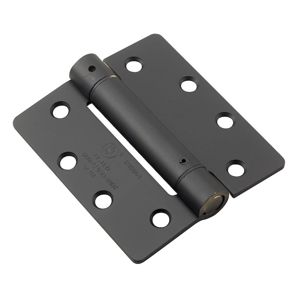 Richelieu 4 12inch 114 mm Full Mortise Adjustable Spring Hinge, Flat Black 52823FBB1 - main