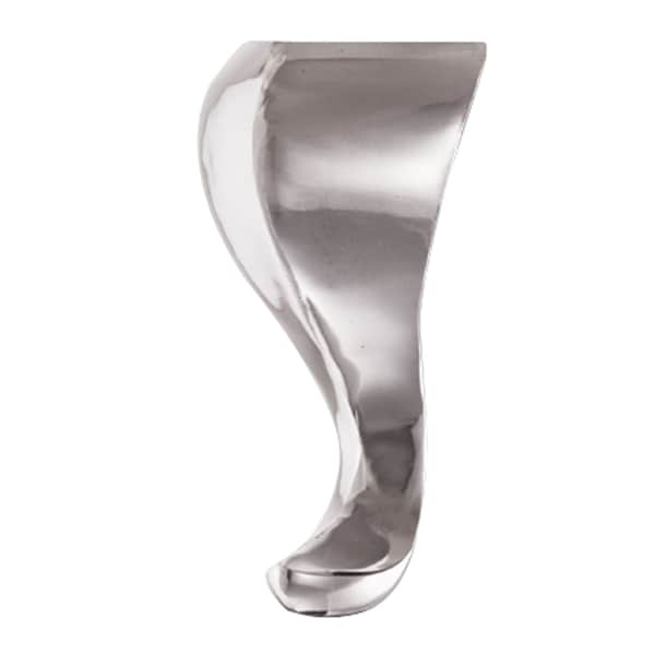 Richelieu Curved Aluminum Furniture Leg, 6 in (152 mm), Brushed Aluminum 5600140 - main