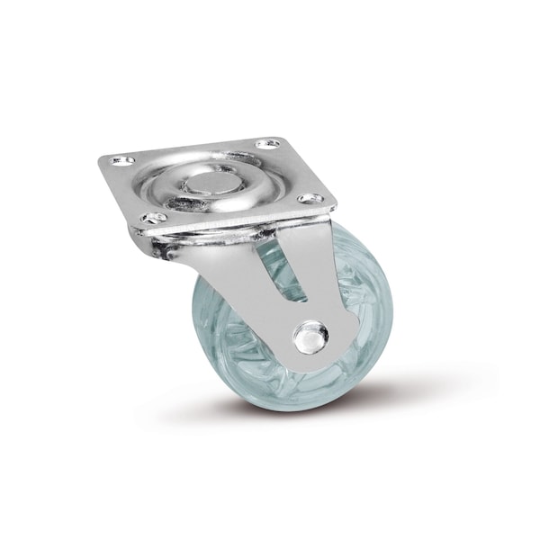 Richelieu Contemporary Furniture Caster, Swivel Without Brake, with Plate, Clear 6412501011 - main
