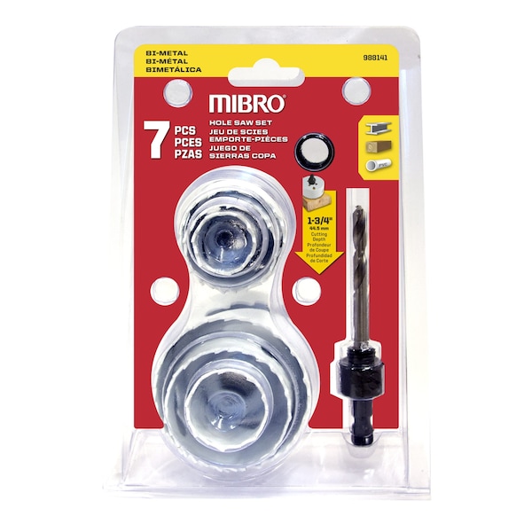 Richelieu (7-Piece) 1-inch (25 mm) to 2 1/2-inch (64 mm) Bi-Metal Hole Saw Set 988141 - main