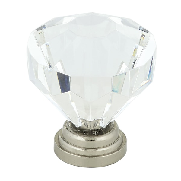 Richelieu Hardware 1 1/4 in (32 mm) Clear, Brushed Nickel Eclectic Metal, Acrylic Cabinet Knob BP1008019511