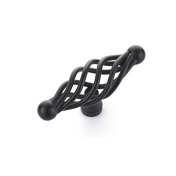 Richelieu 2 23/32 in. X 25/32 in. (69 mm x 20 mm) Matte Black Traditional Metal Cabinet Knob BP10569900 - main