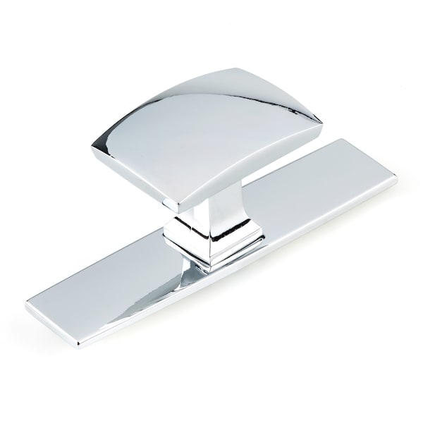 Richelieu 3 17/32 in (90 mm) x 1 7/32 in (31 mm) Chrome Contemporary Cabinet Knob and Backplate Abbeydale BP224543140 - main