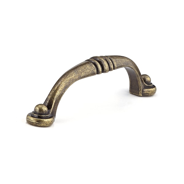Richelieu 3-3/4 in. (96 mm) Center-to-Center Burnished Brass Traditional Drawer Pull BP2373896BB - main