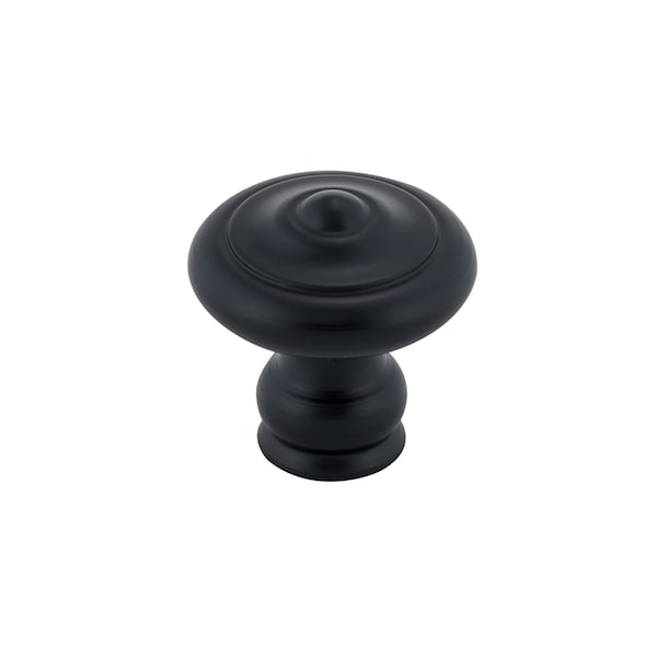 Richelieu 1 3/16 in (30 mm) Matte Black Traditional Forged Iron Cabinet Knob BP260730900 - main