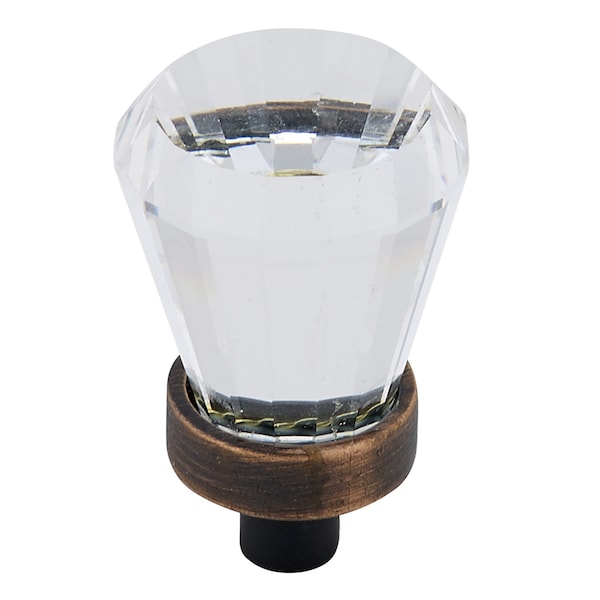 Richelieu 3/4 in (19 mm) Clear, Brushed Oil-Rubbed Bronze Traditional Metal, Swarovski Crystal Cabinet Knob BP276BORB11 - main