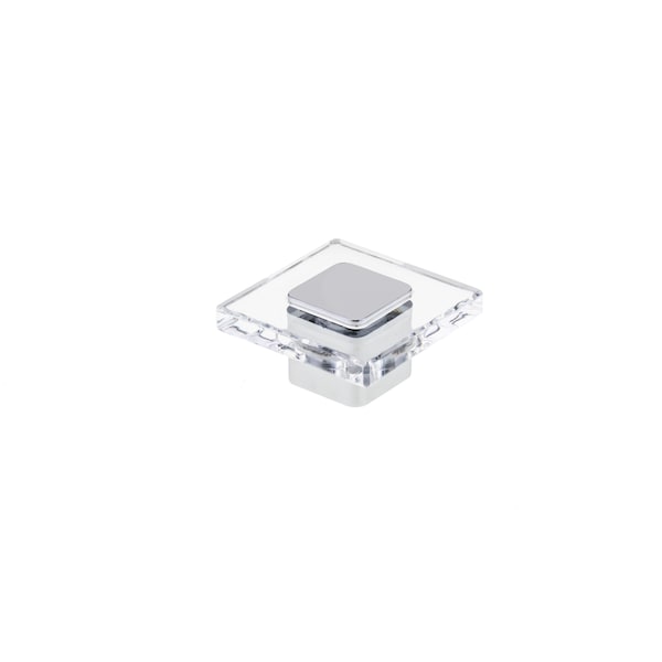 Richelieu 1 9/16 in (40 mm) x 1 9/16 in (40 mm) Chrome, Clear Contemporary Cabinet Knob BP3993404014011 - main