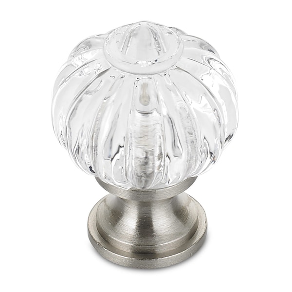 Richelieu 1 1/8 in (28 mm) Clear, Brushed Nickel Eclectic Brass, Acrylic Cabinet Knob BP403519511 - main