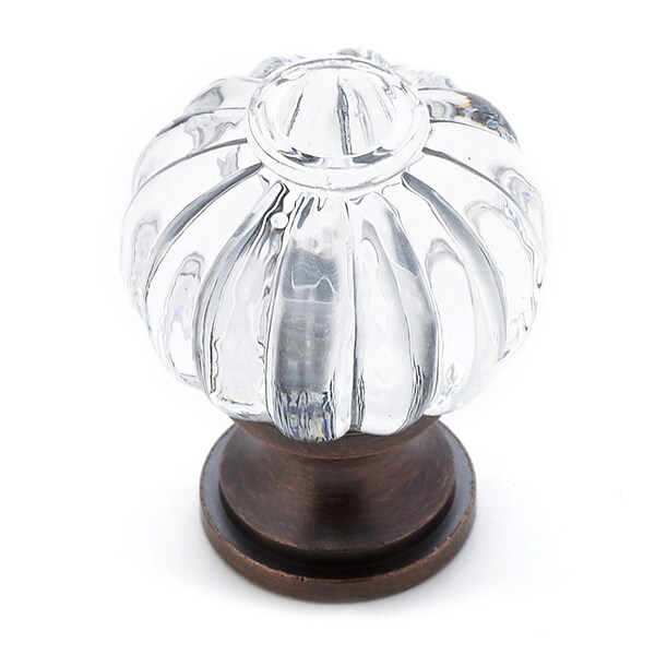 Richelieu 1 1/8 in (28 mm) Clear, Brushed Oil-Rubbed Bronze Eclectic Brass, Acrylic Cabinet Knob BP4035BORB11 - main