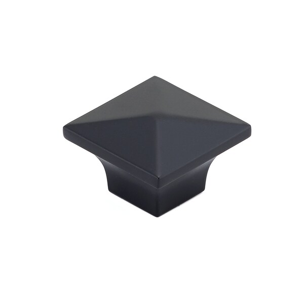 Richelieu 1 1/4 in. X 1 1/4 in. (32 mm x 32 mm) Matte Black Contemporary Metal Cabinet Knob BP53082900 - main