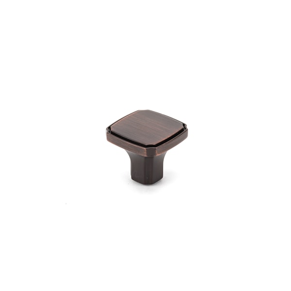 Richelieu 1 3/8 in. X 1 3/8 in. (35 mm x 35 mm) Brushed Oil-Rubbed Bronze Transitional Metal Cabinet Knob BP77035BORB - main