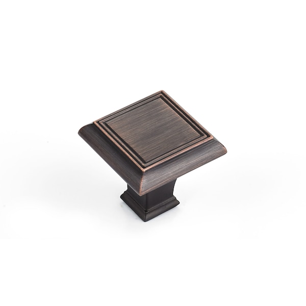 Richelieu 1 3/8 in. X 1 3/8 in. (35 mm x 35 mm) Brushed Oil-Rubbed Bronze Traditional Metal Cabinet Knob BP77535BORB - main