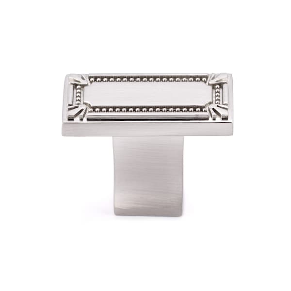 Richelieu 1 11/16 in. X 7/8 in. (43 mm x 22 mm) Brushed Nickel Traditional Metal Cabinet Knob BP78033195 - main