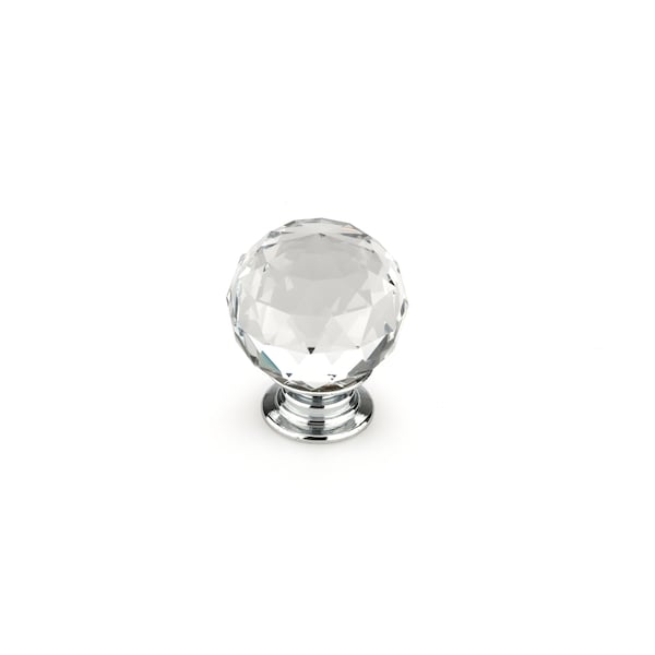 Richelieu 1 3/16 in (30 mm) Clear, Crystal, Chrome Contemporary Metal, Crystal Cabinet Knob BP87373014011 - main