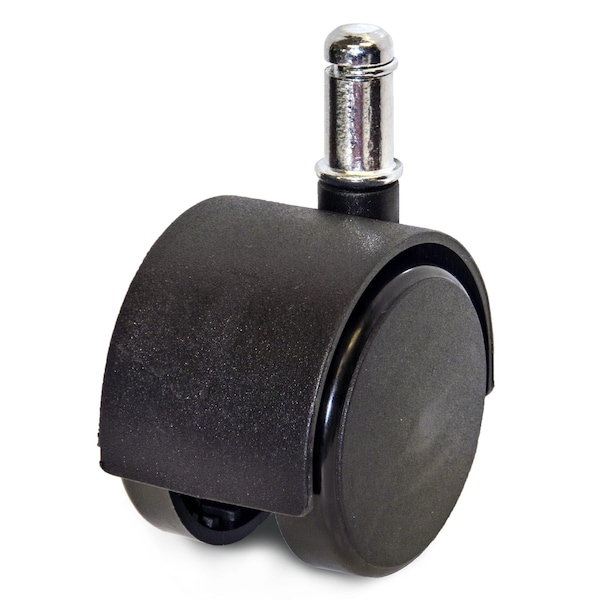 Richelieu Dual-Wheel Furniture Caster, Swivel Without Brake, with Friction Grip Stem, Black F22815 - main