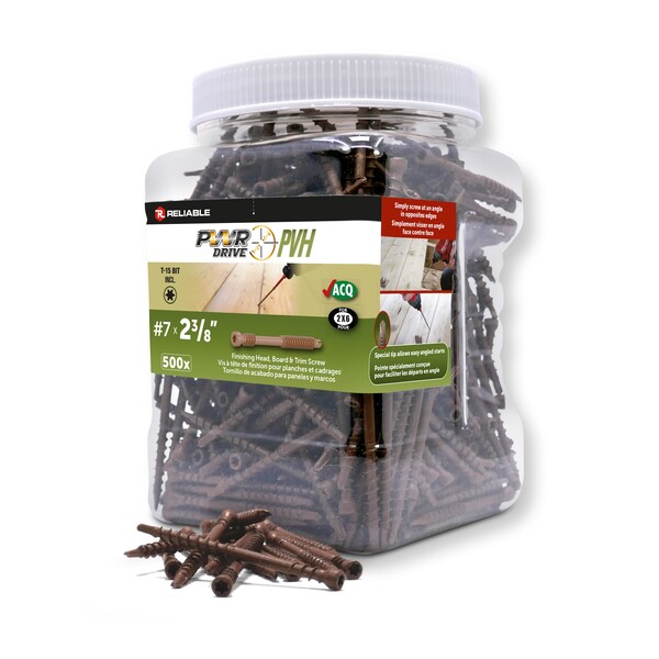 Pwr Drive #7 x 2 3/8-inch PVH Torx Star Drive Edge Deck Screws, 500PK THTDRTBR7238J - main